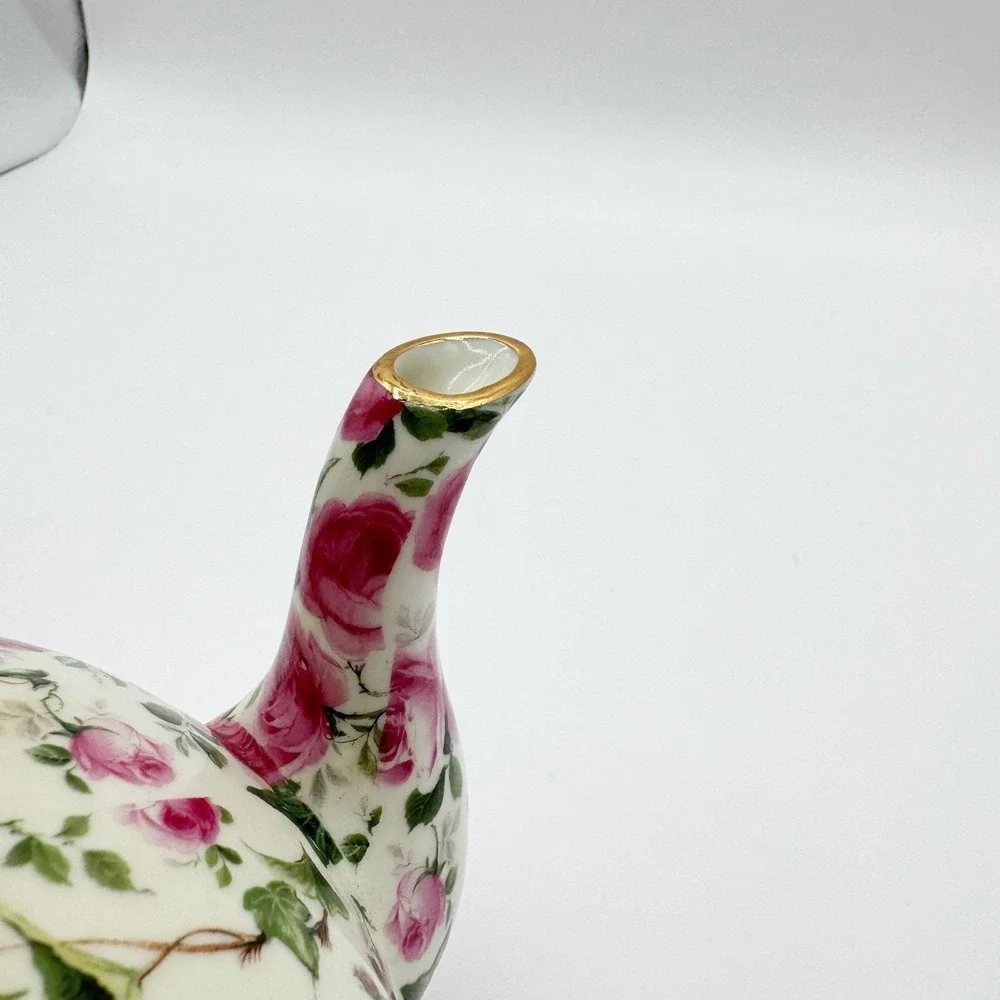 Baum Bros FORMALITIES Tea Pot Victorian Rose Chintz Pink Vtg Ivy Cake Server